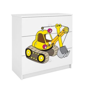 Detská komoda  Babydreams Biela – Rýpadlo