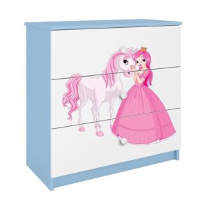 Detská komoda  Babydreams modrá – Princezná 2