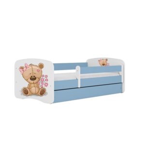 Detská Posteľ. Babydreams+Sz+M Modrá 80×160 Medveď s kvetmi