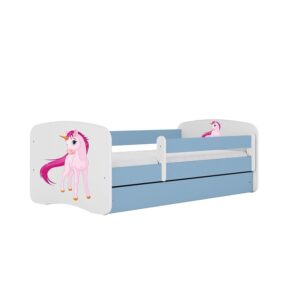 Detská Posteľ. Babydreams+Sz+M Modrá 80×180 Jednorožec