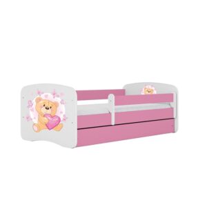Detská Posteľ. Babydreams+Sz+M Ružová 70×140 Medveď s motýlmi