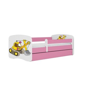 Detská Posteľ. Babydreams+Sz+M Ružová 80×160 Rýpadlo