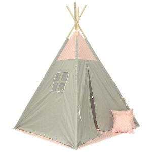Detský stan Teepee sivo-ružový/hviezdy