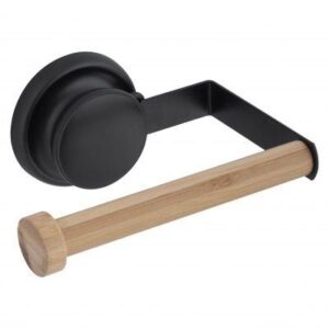 Držiak na toaletný papier prísavka bambus/čierny GAVI-BUP