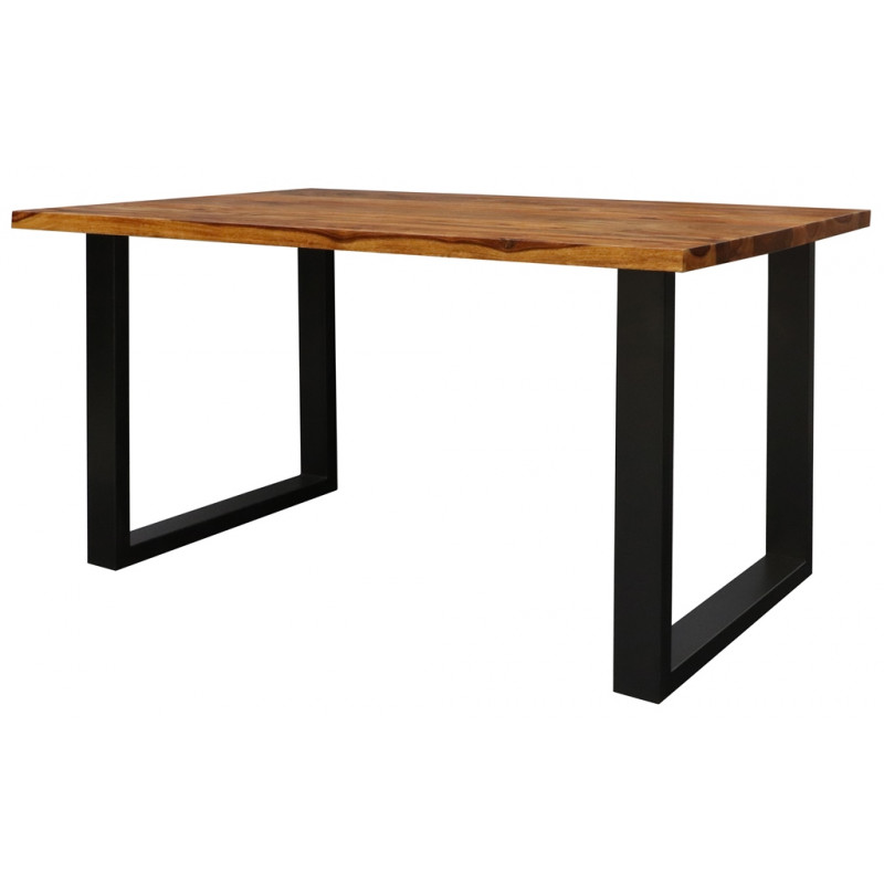 Jedálenský stôl s kovovými nohami 120x90 cm z indického masívu palisander – Obrázok 2