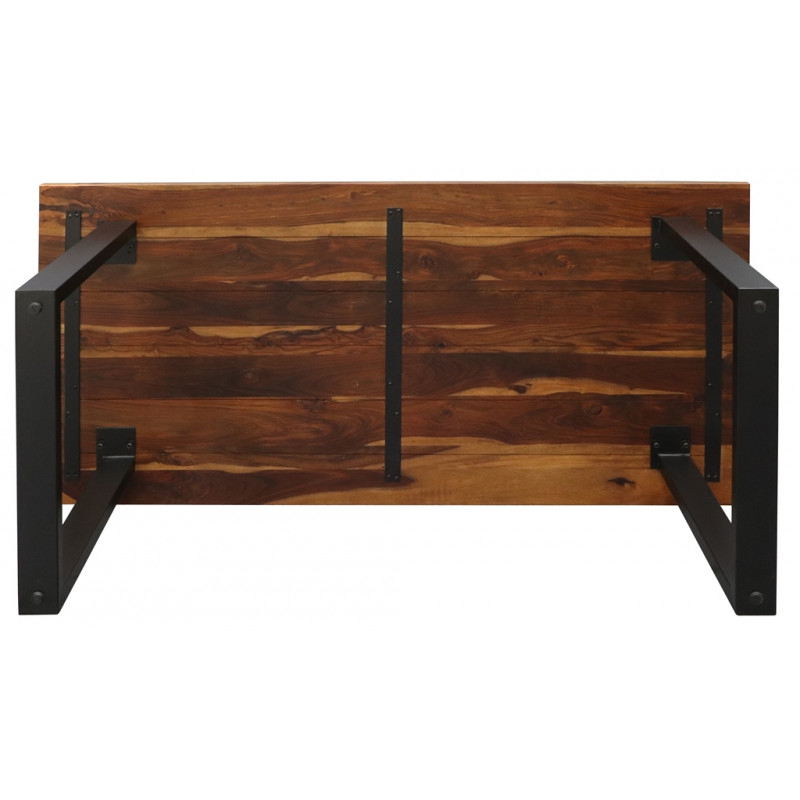 Jedálenský stôl s kovovými nohami 120x90 cm z indického masívu palisander – Obrázok 4
