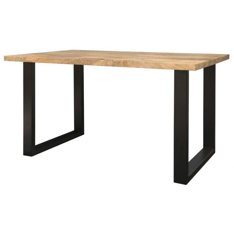 Jedálenský stôl s kovovými nohami 140x90 cm z mangového dreva – Obrázok 2