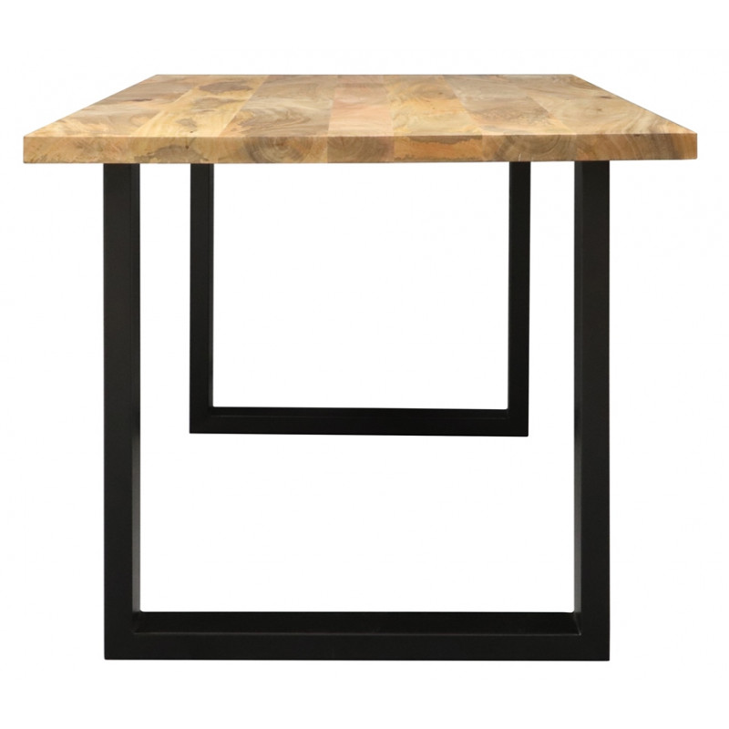 Jedálenský stôl s kovovými nohami 140x90 cm z mangového dreva – Obrázok 3