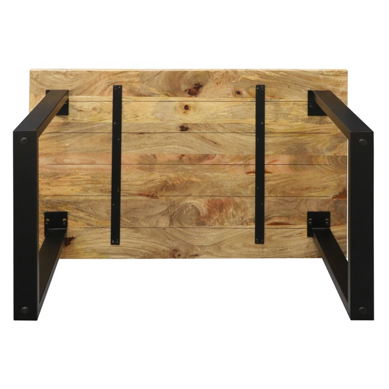 Jedálenský stôl s kovovými nohami 140x90 cm z mangového dreva – Obrázok 4