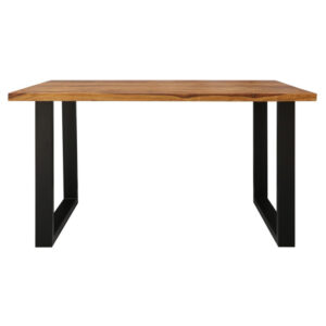 Jedálenský stôl s kovovými nohami 200×90 cm z indického masívu palisander