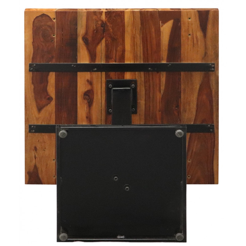 Jedálenský stôl s kovovými nohami 80x80 cm z indického masívu palisander – Obrázok 2