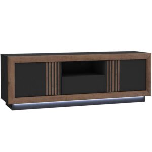 Jedálenský stôl Dub šľachtený/Čierny lesk