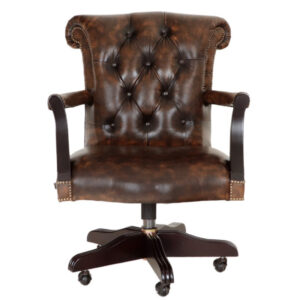 Kancelárska stolička Chesterfield Court z pravej hovädzej kože Whisky