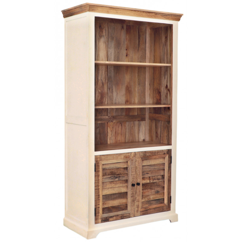 Knižnica Agni 100x190x45 indický masív mango – Obrázok 2