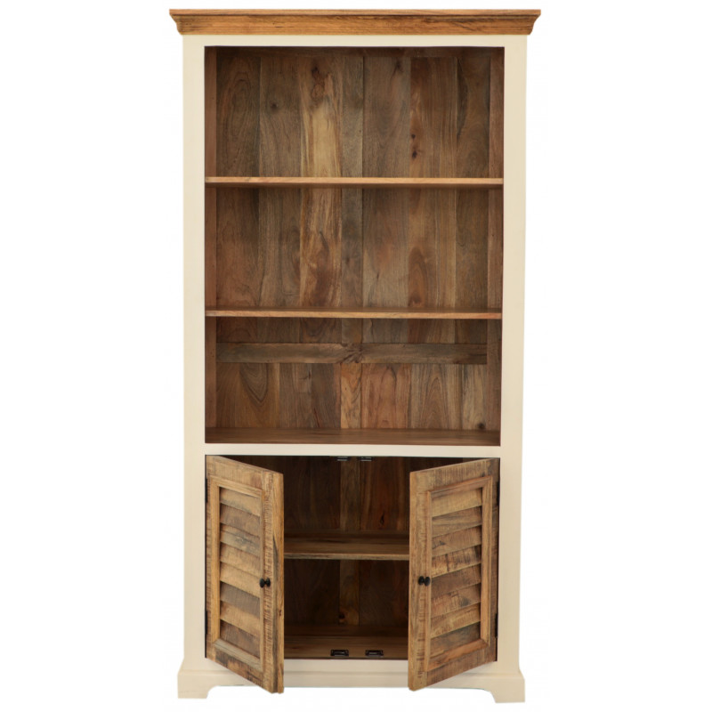 Knižnica Agni 100x190x45 indický masív mango – Obrázok 3