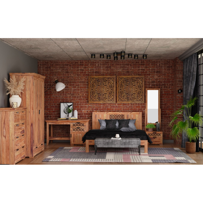 Knižnica Mira 90x180x35 indický masív palisander – Obrázok 7