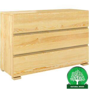 Komoda drevená  borovica 3s Skandica Vestre prírodné
