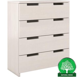 Komoda drevená  borovica 4s Skandica Spectrum Biely