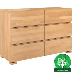 Komoda drevená buk 6s Skandica Vestre prírodná