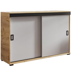 Komoda Retro 120 Craft/Biely + Čierna Rukoväte