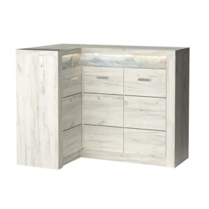 Komoda rohová Odraz Indianapolis I15 kraft biela