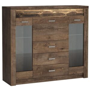 Komoda sklo Indianapolis I8 tmavý jaseň