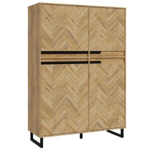 Komoda Solletico 4d Dub Spica rybia kosť / Dub Bartex