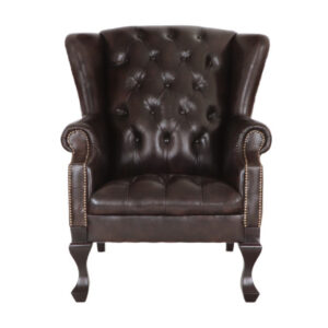 Kreslo Chesterfield Chester z pravej hovädzej kože Brown