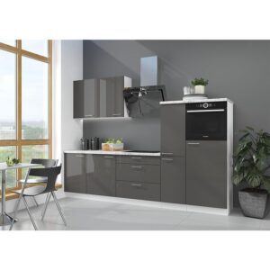 Kuchynská linka  Lara 280 MDF sivá lesklá bez dosky