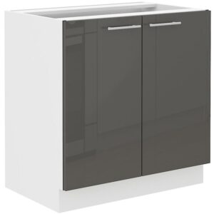 Kuchynská skrinka Lara 80zl 2f Bb Mdf Šedá lesk