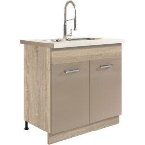 Kuchynská skrinka Premio 12D sonoma/biely/cappuccino lesk