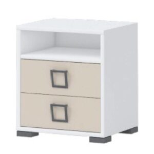 Nočný stolík Kiki NS2-BE/KI-01 white/sand