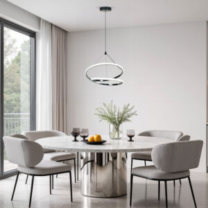 LOCO lampa wisząca czarny+chromowy 30W LED 3000, 4000, 6000K osłonka biała