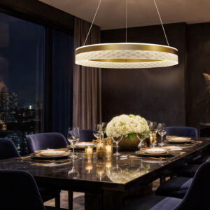 GLORIS lampa wisząca kawowy 36W LED 3000, 4500, 6500K kryształki bezbarwne