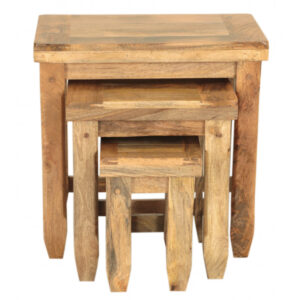 Odkladacie stolíky 3ks Devi indický masív mango