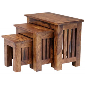 Odkladacie stolíky sada 3ks indický masív palisander