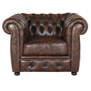Pohovka jednomiestna Chesterfield Liverpool z pravej hovädzej kože Whisky