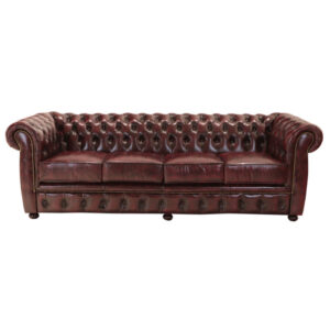 Pohovka štvormiestna Chesterfield Liverpool z pravej hovädzej kože New Red