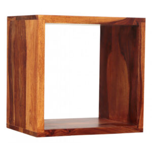 Polica na stenu Gani 40x40x30 z indického masívu palisander