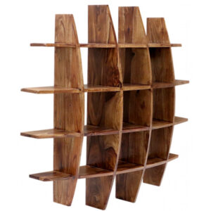 Polica na stenu Kali 100x100x25 indický masív palisander