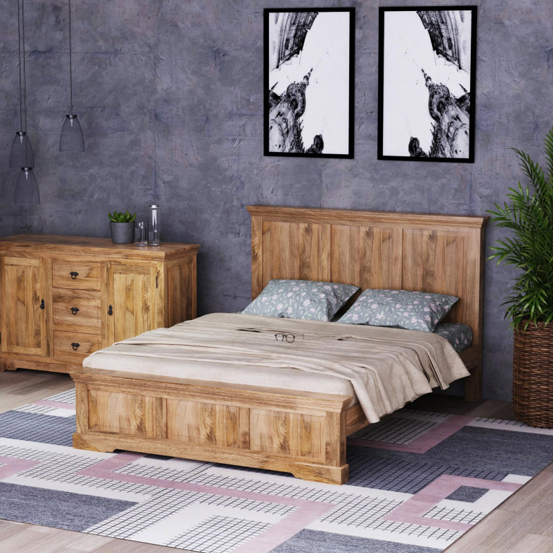 Posteľ Guru 160x200 indický masív mango – Obrázok 5