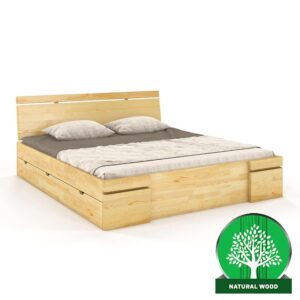 Posteľ borovicová Skandica Sparta maxi+zásuvka 140X200 prírodná