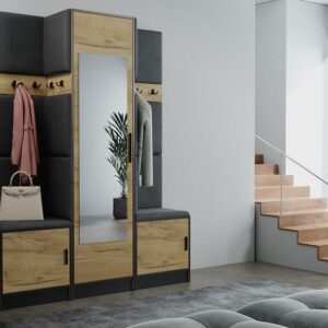 Predsieňový nábytok Roj 16 craft + Madryt 1100 ekokoža čierna