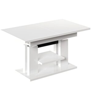 Rozkladací stôl Iso 110/170x65cm Biely lesk