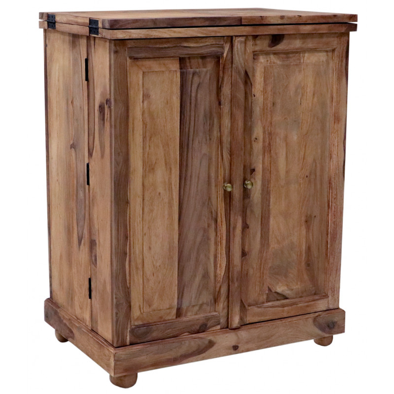 Rozkladacia barová skriňa 80x105x55 indický masív palisander – Obrázok 4