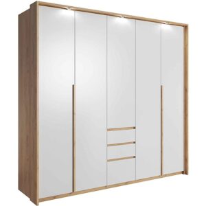 Skriňa 230 cm lišta Led biela/craft