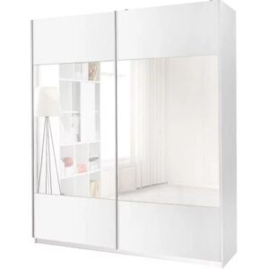 Skriňa Vario so zrkadlom biela 175 cm