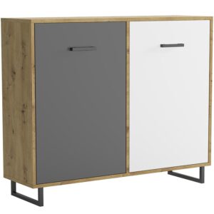 Skrinka Bari 2F dub artisan/grafit/biela