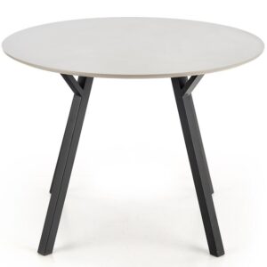Stôl Balrog Okrúhly 100 Mdf/Oceľ – Svetlý Popolavý/Čierna