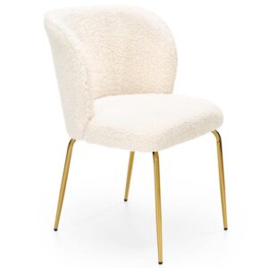 Stolička K474 Boucle/Chrome Krém/Zlatý